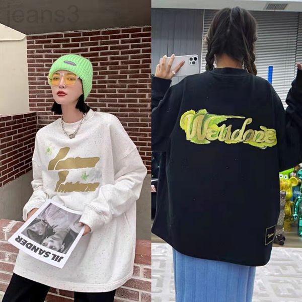 

women's hoodies & sweatshirts designer new wedone print large sleeve graffiti t-shirt, Black