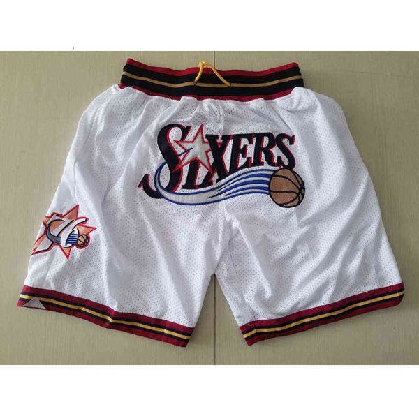 

men basketball shorts joel 21 embiid 2021 ben 25 simmons hardwoodclassics retro just don pocket tukameng2016, White;black