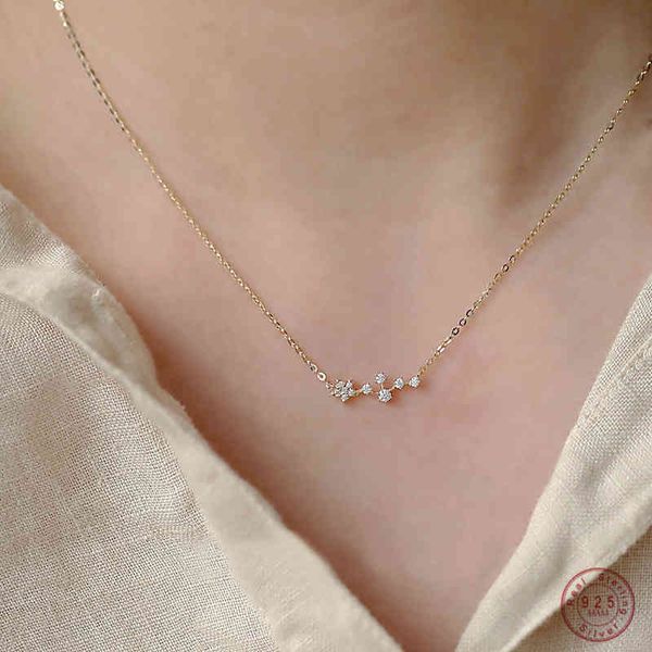 

925 sterling silver french pavÃ© crystal abstract starry plum blossom pendant clavicle chain necklace women wedding jewelry gift
