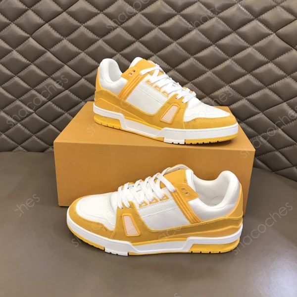 

designer fashion trainerlow sneaker intage casual shoes virgils abloh alligator-embossed bright colors grey brown white green calf lea, Black