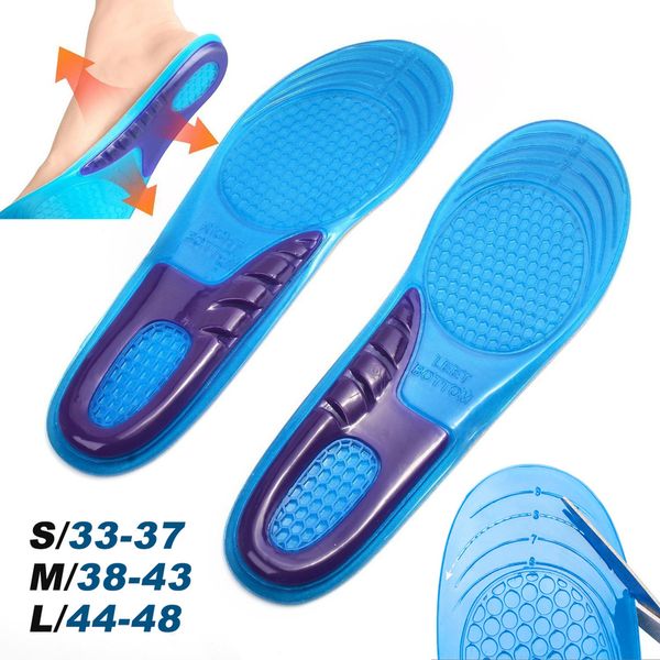 

silica gel ort ic elastic insoles arch support shoe pad sport running insert cushion for men women size 33 48 220610, White;pink