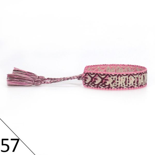 

fashion brand bracelets woven friendship for womens handmade braided luxury bracelet designers with tassel print embroidery mens jewelry ban, Golden;silver