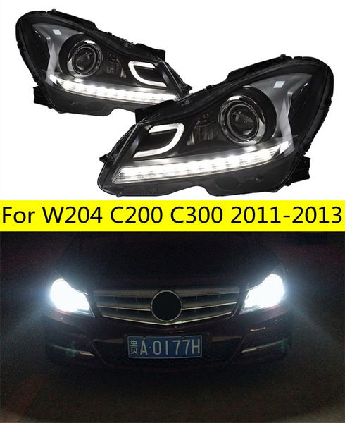 Parti della luce della testa dell'automobile per W204 C200 C300 C Stile modificato LED Lampade allo xeno Fari Luci di marcia diurna