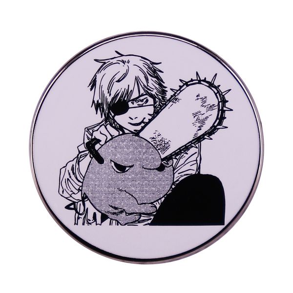 

chainsaw man cartoon comic book series brooch badge, Blue