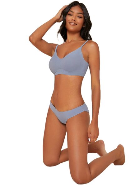 

microfiber ribbed no show lingerie set y6lu#, Black;red