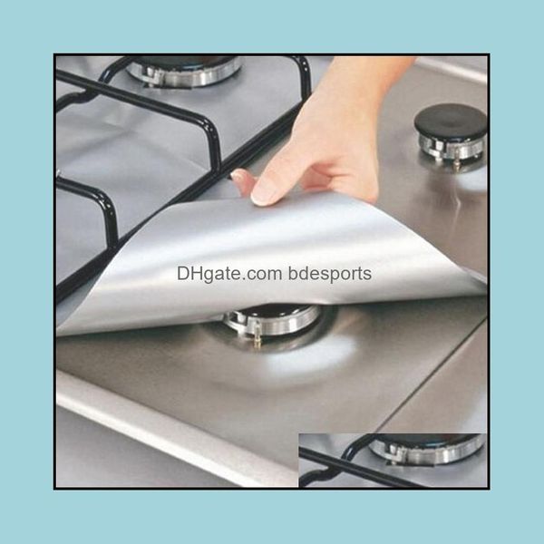 OUTRAS FERRAMENTAS DE COZINHA MARCO DA COZINHA GARNEIRO DO HOME HOME 4PCS Reutilable Fail Gas Hob Range Burner Protector Liner ER para Limpeza Drop