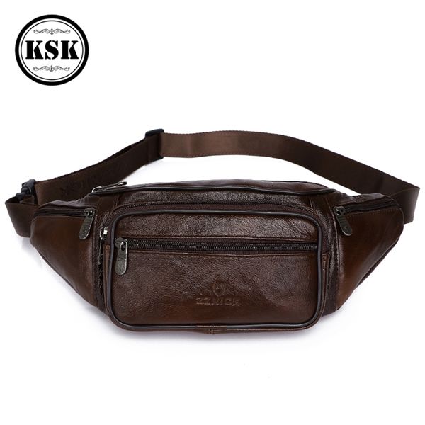 

mens waist pack genuine leather bag belt male fanny fashion luxury small shoulder s for men ksk 220813