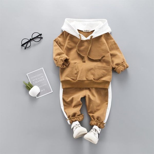 

baby boy clothes set hooded pant 2019 autumn winter sport children's boys clothes tracksuits kids outfit clothin181i, White