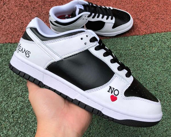 

brand shoes skateboard duks low black white red leisure shoe sneakers