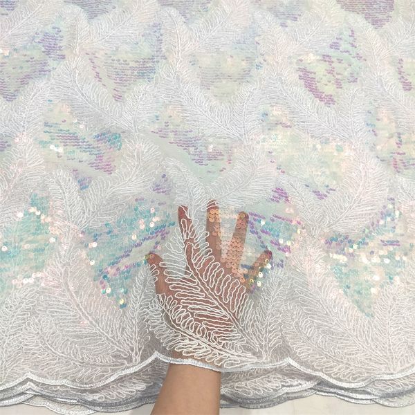

new french african white lace fabric 2023 cord sequin fabrics 5 yards material nigeria sequence laces fabrics for women dress, Black;white