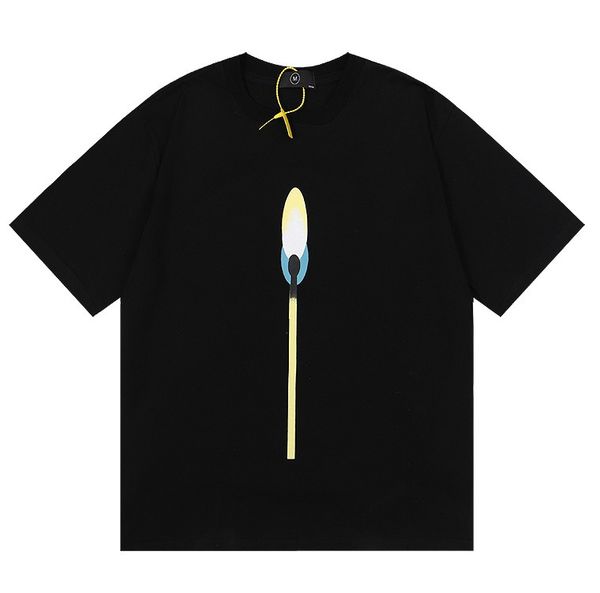 

22ss little matches music t shirt usa europe high street tee spring summer fashion skateboard men women cotton tshirt, Black;brown