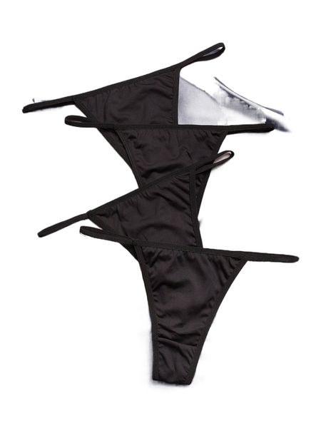 

4pack plain thong z7ys#, Black;red