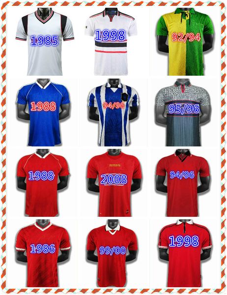 

retro version 10/11 02 manchester centenary 100 cantona soccer jersey v.nistelrooy football giggs scholes bekham ronaldo 98 99 2008, Black;yellow
