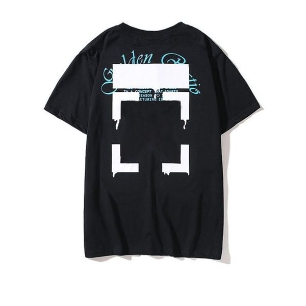 

luxury mens fashion offs brand t shirts designers high-quality t-shirt cotton loose arrow badge original bags women tees casual sport black, White;black