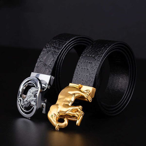 

elling men's wedding belt leather automatic belts alloy leisure business men's high-end classic luxury waistband, Black;brown