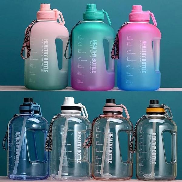 

2.2l large capacity bottle sports water for outdoor hiking climbing a portable transparent fitness gym kettle 0322