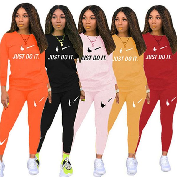 

2022 brand designer women letter tracksuits winter fall casual two piece set hoodies pants crew neck pullover sports suit fashion long sleev, Gray