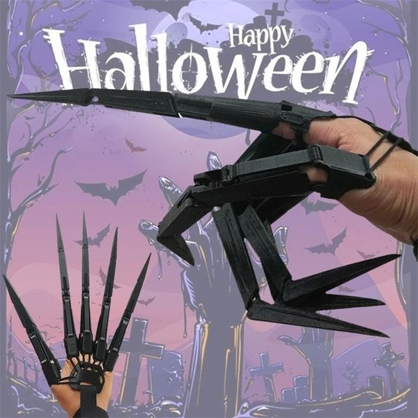 Guanti da dito meccanico di Halloween Divertente Tricky Flessibile Toy Costume Party Ghost Claw Puntelli Mano articolata Modello Kid Adult 220817
