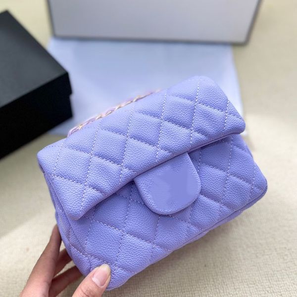 

womens mini square flap bags caviar calfskin quilted designer bag classic diamond gold hardware chain crossbody shoulder bag luxury ladies c