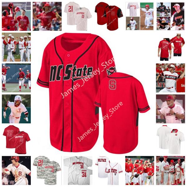 

stitched n.c. state wolfpack baseball jersey 1 carson falsken 2 noah soles 3 devonte brown 5 brady lavoie 6 lujames groover iii 7 josh hood, Black