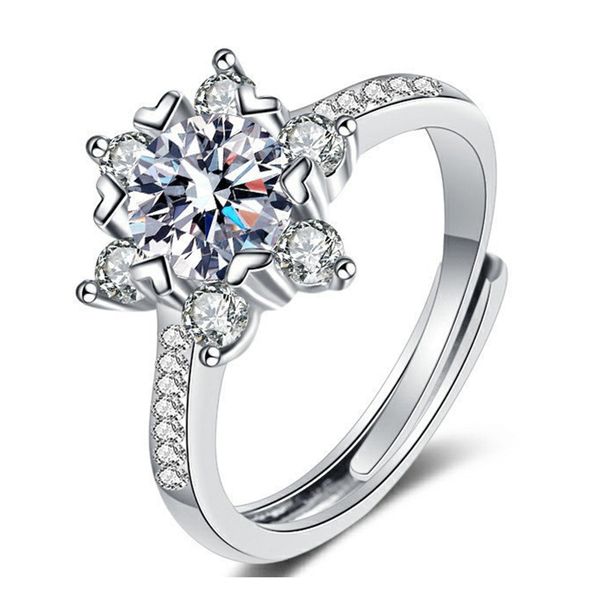

s925 sterling silver 1/2 carat d vvs moissanite ring with gra certificate super flash wedding party woman gift, Slivery;golden