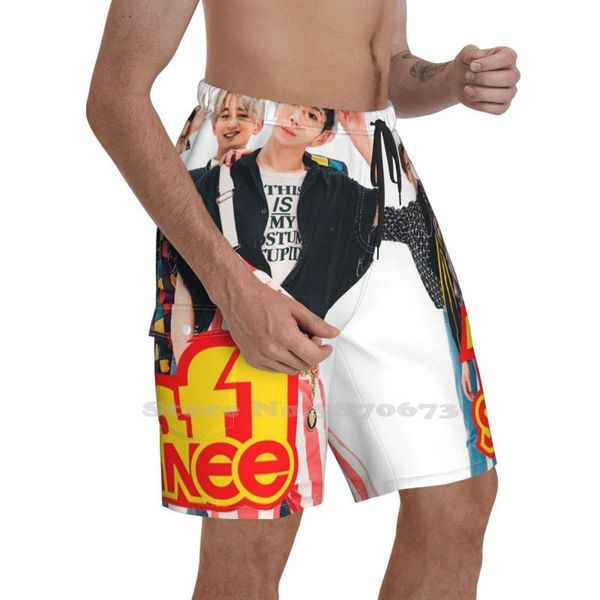 Shorts masculinos SHINEE 1O. Sports Sports Sports Sports KPOP K Coréia da Coréia Jonghyun Minho Key O Taemin Boygroup Tumblrmen's Men'smmen's