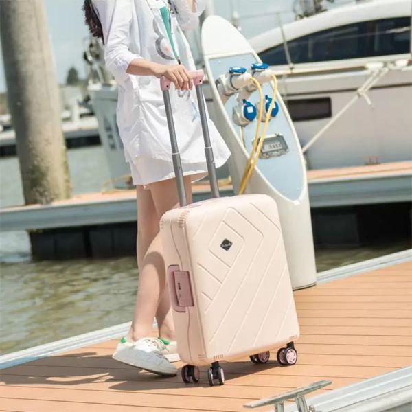 

suitcases brand pp travel luggage bag quality spinner carry on fashion trolley suitcase boarding password rolling 20/24/28 inch