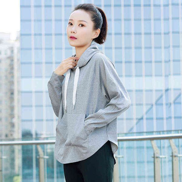 

same large fat mm women's loose sports sweater long sleeve fitness clothes blouse autumn and winter style, Gray