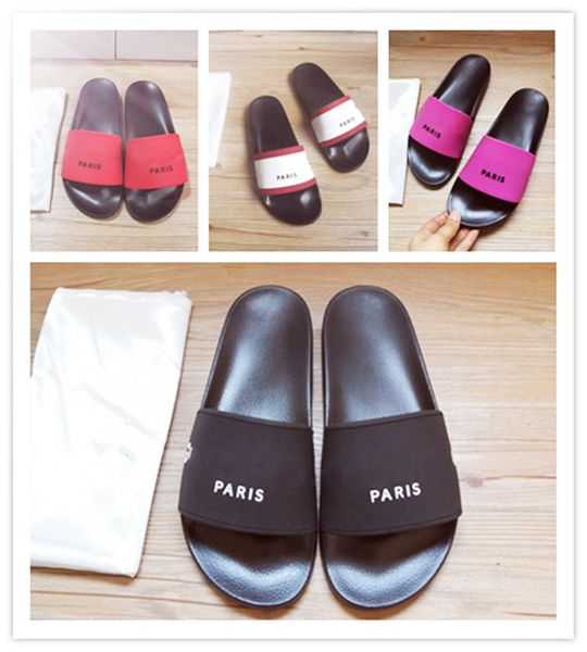 

2022 fashion slide sandals slippers for men women with original box designer beach flip flops slipper, Black