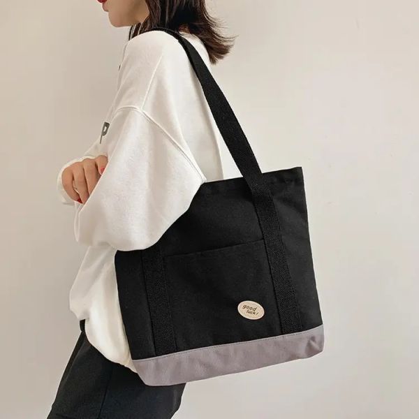 

women shopping shoulder bags fashion casual womens bag handbag totes high-capacity canvas oxford large volume wholesale black 0503