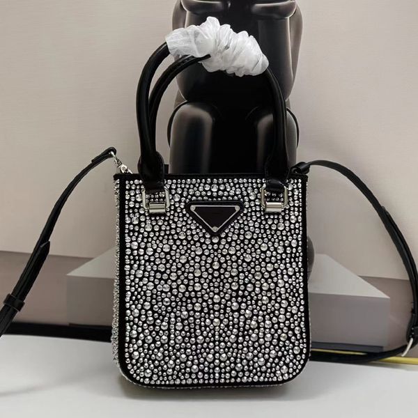 

designer bucket bags vintage satin diamond glitter ladies new handbags fashion versatile multifunctional diagonal shoulder bags