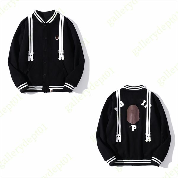 

2022 designer jackets bomber mens jacket windbreaker varsity coat windbreak stamping casual flying shark baseball jacket cotton padded woole, Black;brown