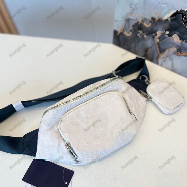 

2 pcs set black classic cross body white shoulder bag designer waist bags fashion fanny pack crossbody packs mini wallets women coin purses