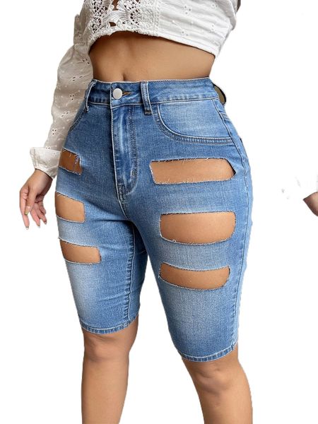 

sxy cut out skinny denim shorts y8fl#, White;black