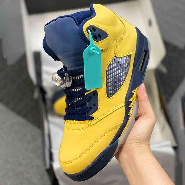 

shoes jumpman 5 basketball black-yellow 5s designer sport running