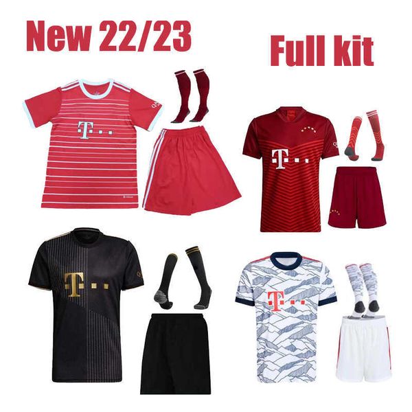

21 23 adultos y niÃ±os kit completo con calcetines jerseys de fÃºtbol lewandowski davies sane gnabry muller kimmich musiala coman camisetas de, White;black