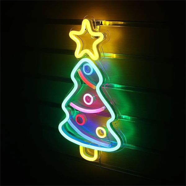 Insegna al neon Personalizzata Happy Birthday Lamp Illuminate Party Wall Albero di Natale Design Home Bar LED Light Segni personalizzati 220615