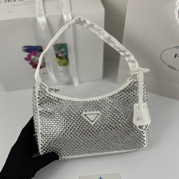 

luxurys designers bags half moon bag hobos shining rhinestone shimmer glitter women shoulder handbags fashion highest quality party evening