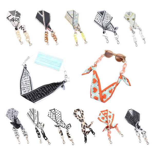 

style silk ribbon glasses chain hanging neck rope women fashion acrylic sunglasses lanyard neckband eyewear accessories 220615