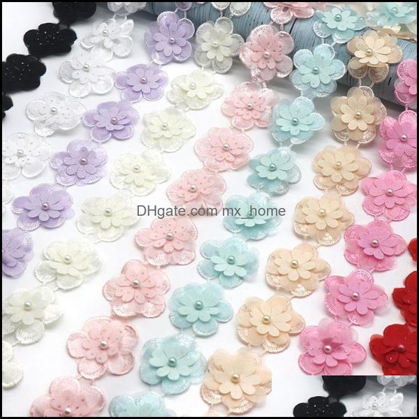 Cinta costura tela herramientas bebé niños maternidad H816 91Cm perla encaje flor para vestido ajuste boda bordado Diy decoración del hogar Patchwork S