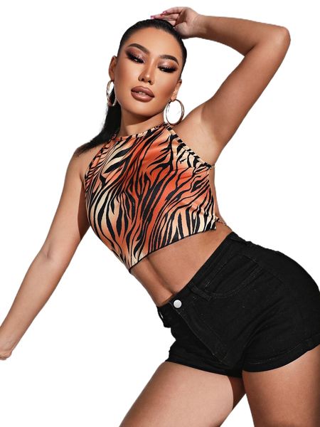 

sxy zebra print criss cross n583#, White