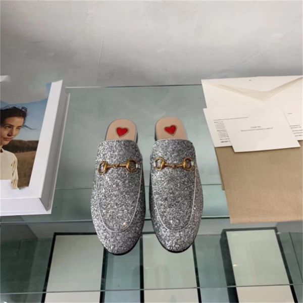 

leather men slippers soft cowhide lazy women shoes luxury designer metal buckle beach slippers mules princetown classic 35-46, Black