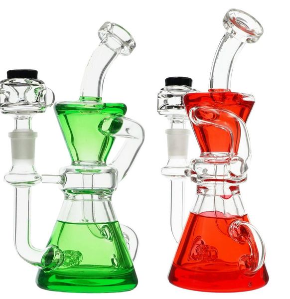 Vintage New 8inch Recycler Freezable Glycerin Coil Glass Bong Shisha Smoking Pipe kann Kundenlogo von DHL UPS CNE setzen