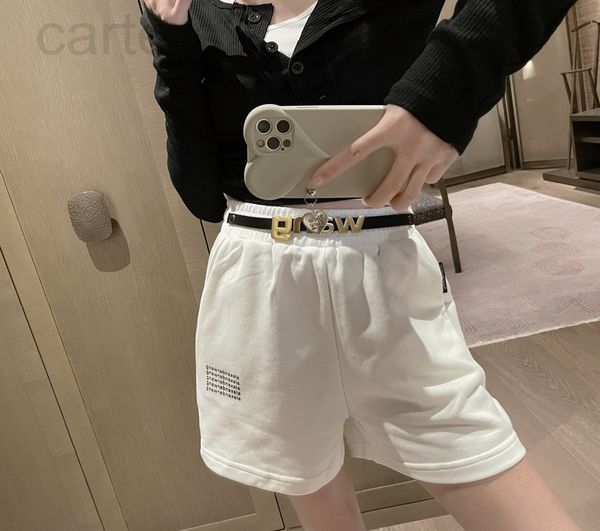 

women's jeans designer aw dawangjia 22 spring and summer new terry material belt letter 100 casual sports shorts knx2, Blue