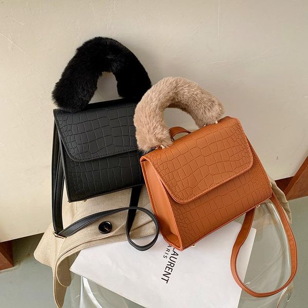 

evening bags 021 autumn and winter fashion trend net red messenger bag plush women's portable single shoulder