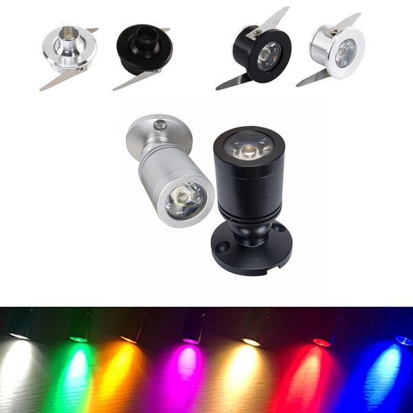 Downloads 1W Mini Spot Light AC 110V 12V 24V para lâmpada de teto Retorned Home sob luzes do gabinete LED White Acessor Uurastar