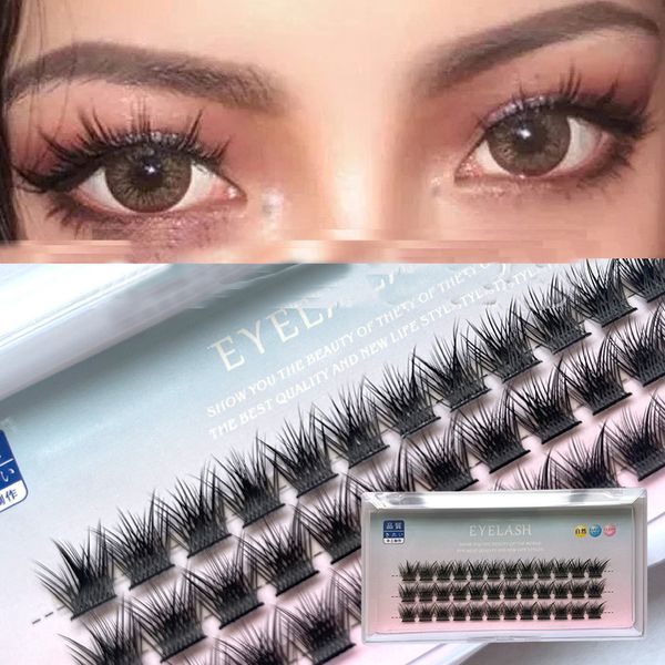 

diy eyelash extension individual cluster lashes false eyelashes extension natural look reusable glue bonded black thin band 36 lash clusters