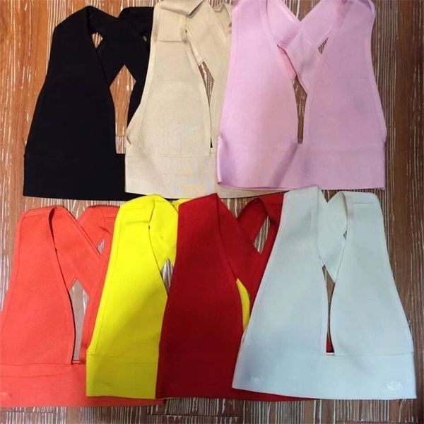 

celebrity black v-neck hollow out bandage fashion wear 210316, Black;white