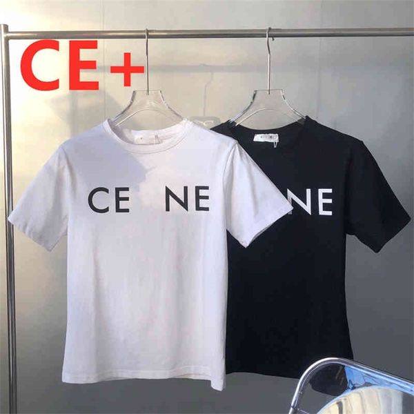 

66% off new ce + summer simple letter printing capsule short sleeve atmospheric durable casual loose cotton round neck t-shirt, White