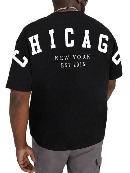 

extended sizes men letter graphic tee p5zm#, White;black